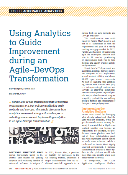 Using Analytics to Guide Improvement During an Agile-DevOps Transformation